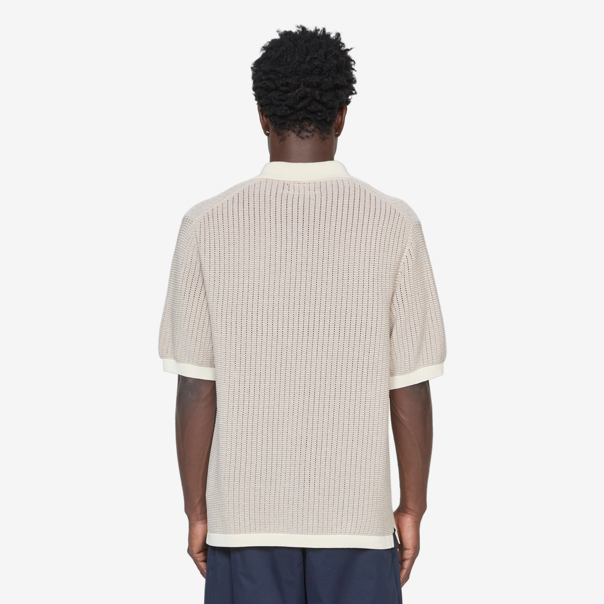 Knit Polo WASHI 2 Tone Off White