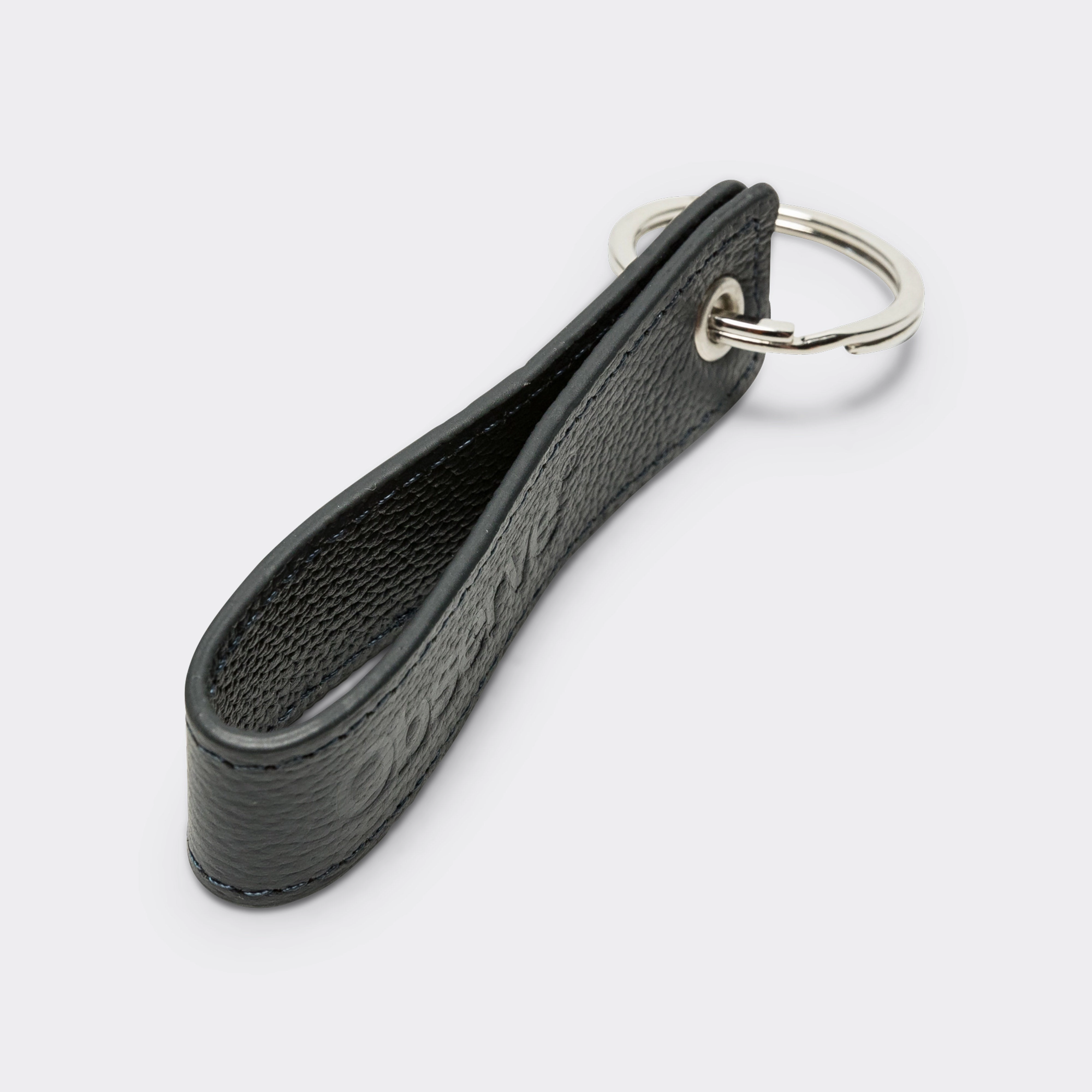 Leather Keyring - Navy