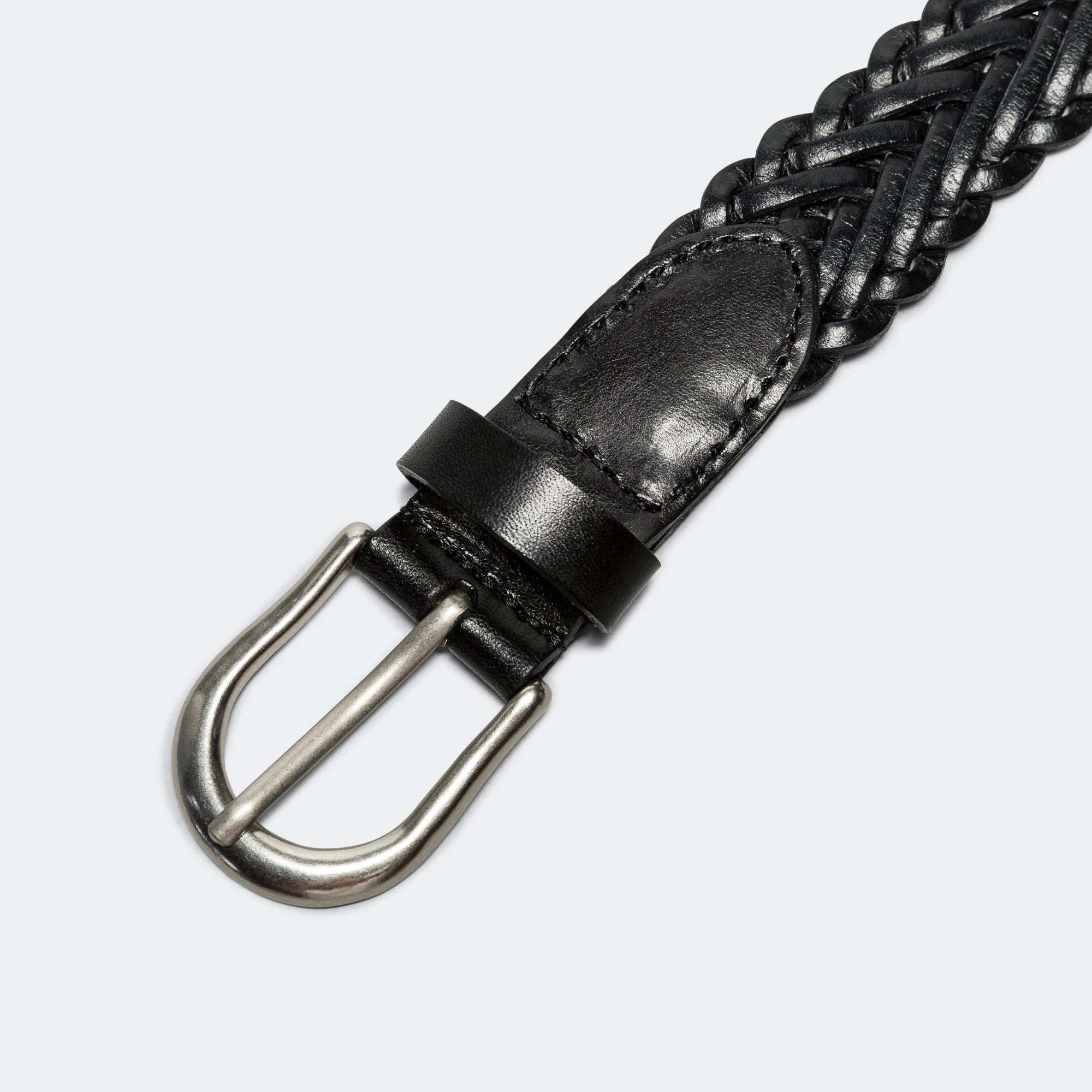 Leather Mesh Belt - Black