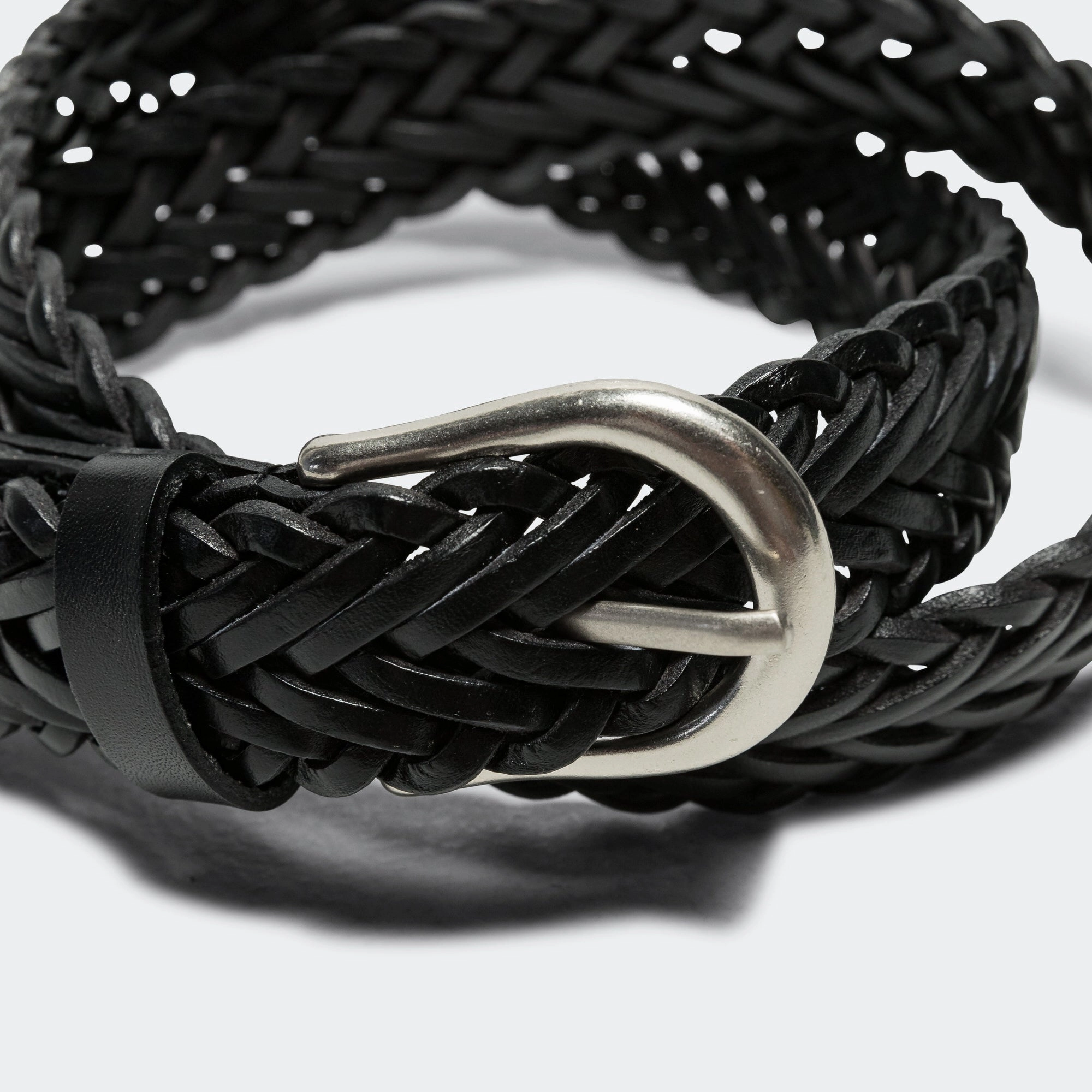 Leather Mesh Belt - Black