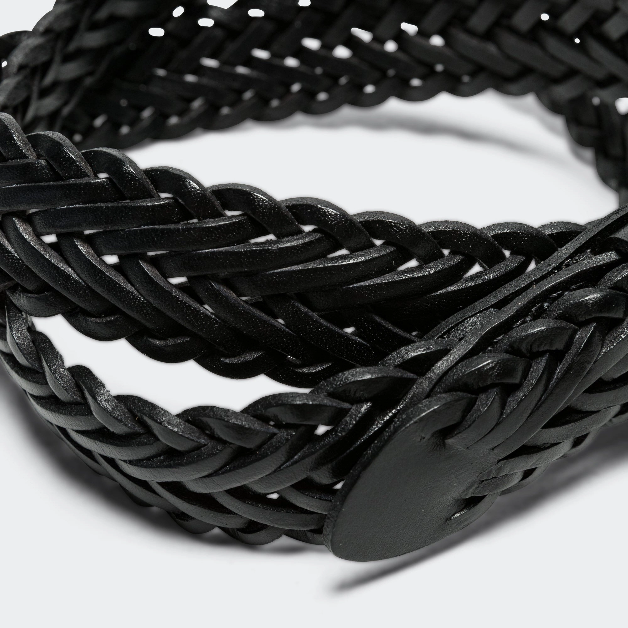 Leather Mesh Belt - Black