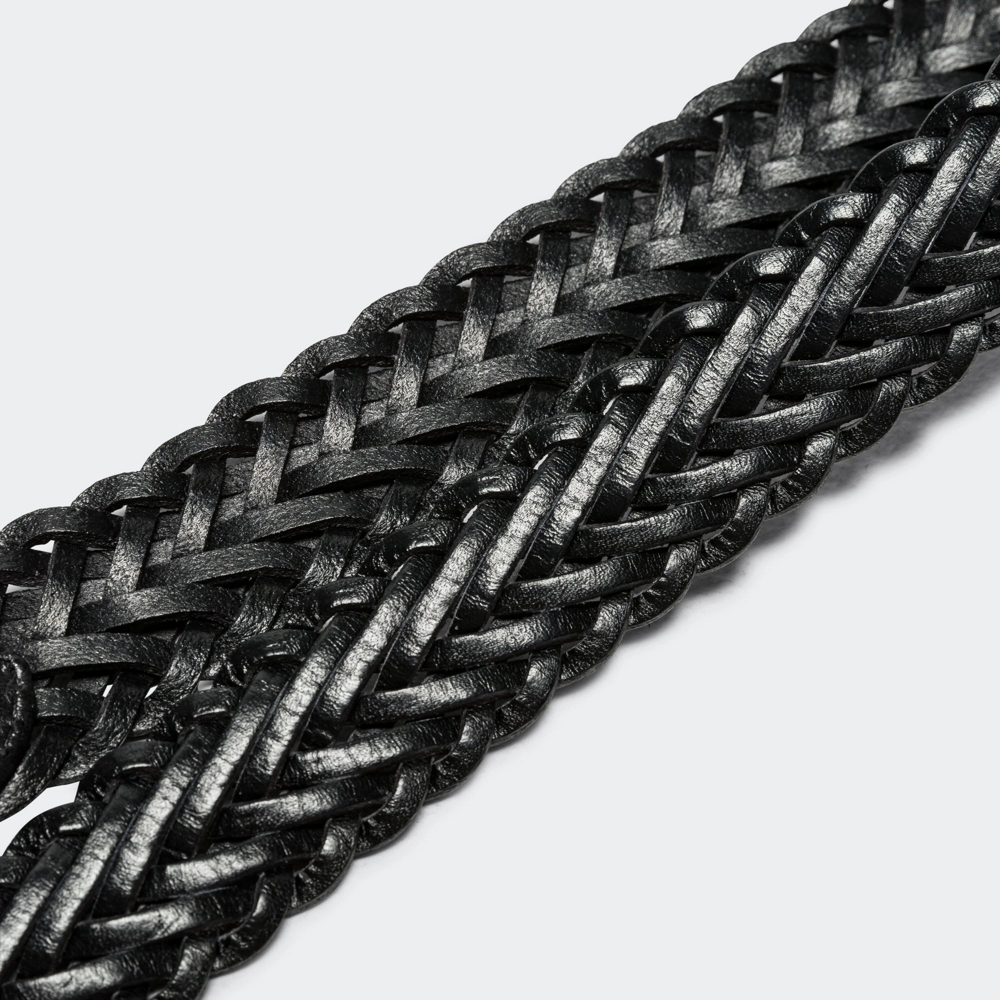 Leather Mesh Belt - Black