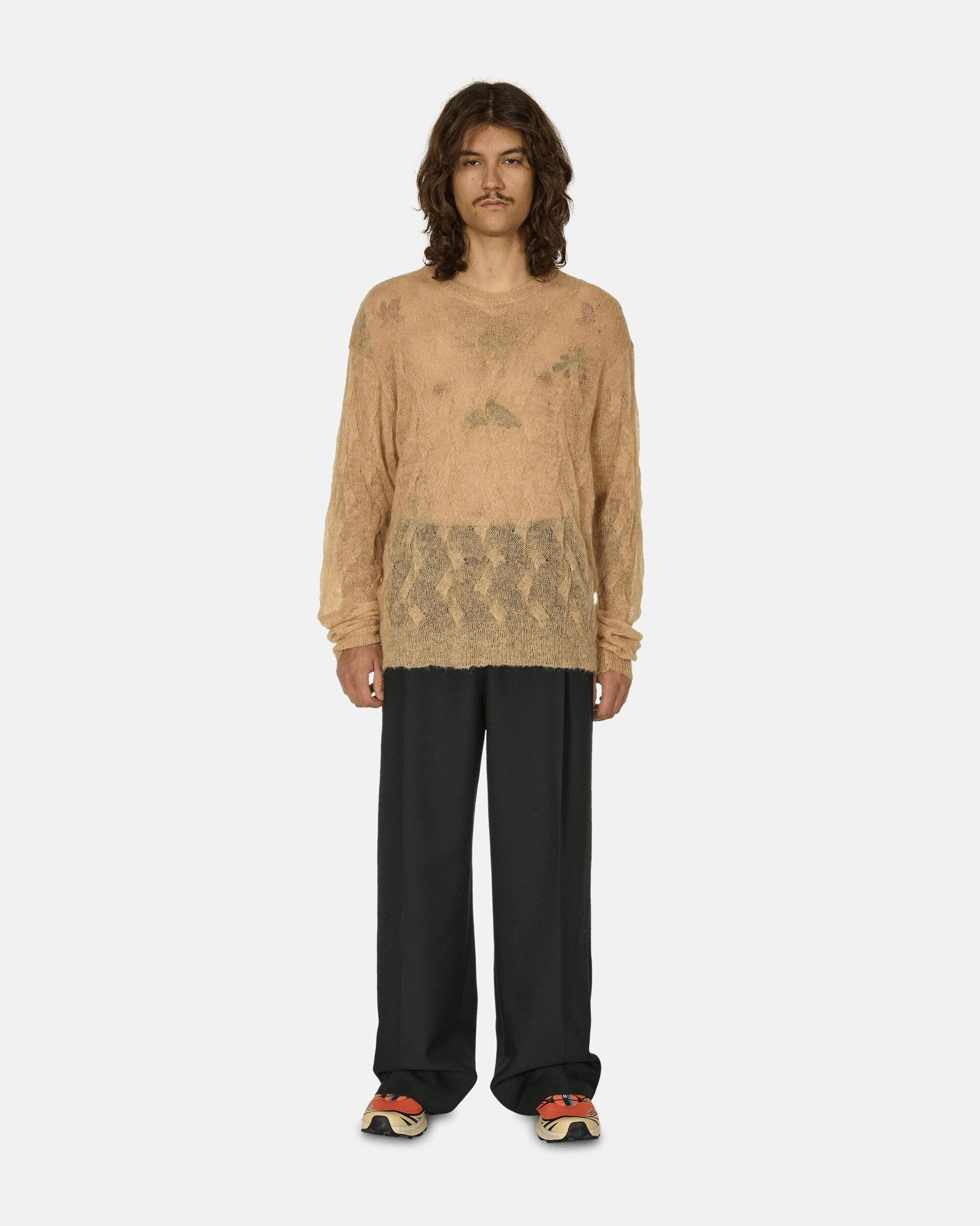 Loose Knit Cross Cable Sweater Sand