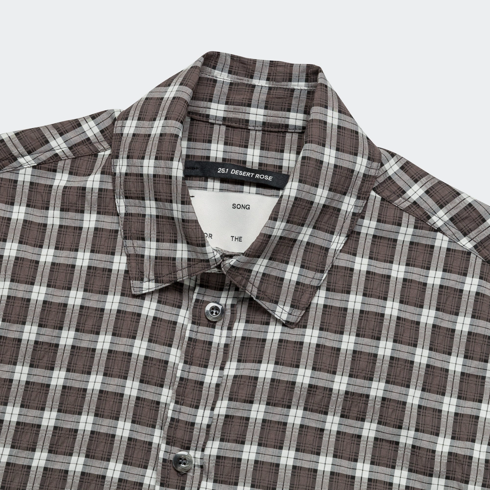 LS Pleated Box Shirt - Blue Checkered Cloth