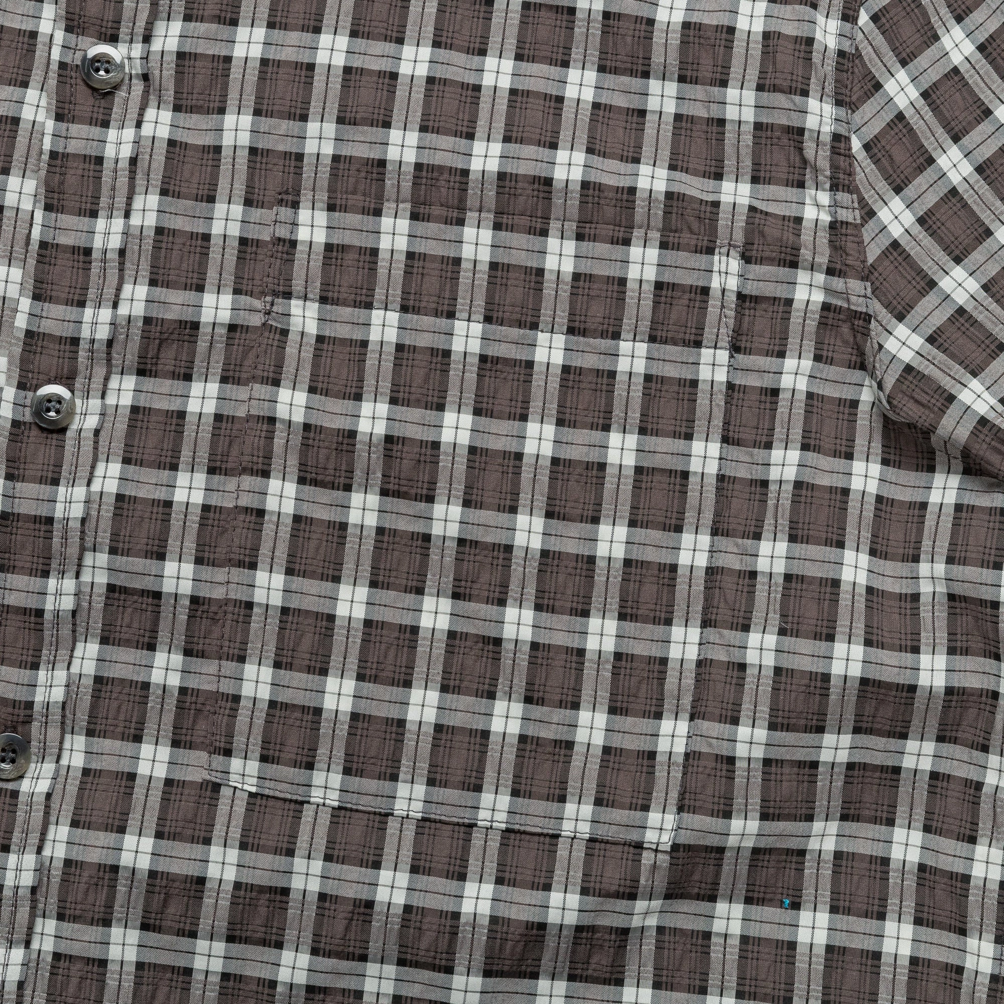 LS Pleated Box Shirt - Blue Checkered Cloth