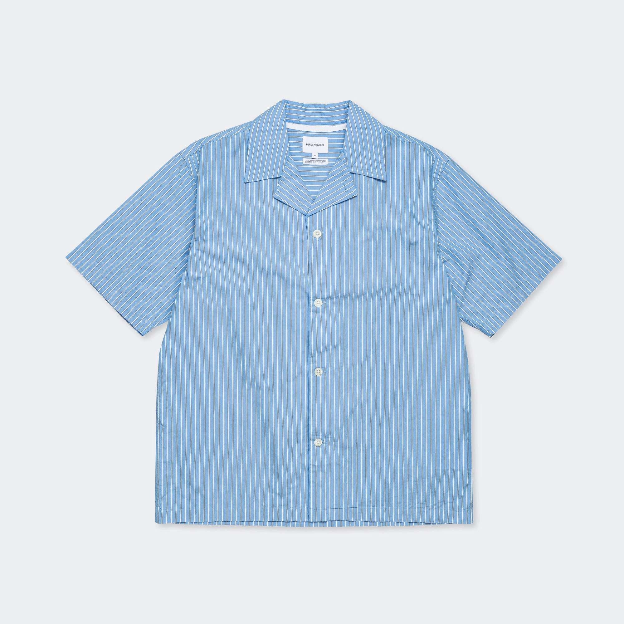 Mads Poplin Stripe SS - Navy