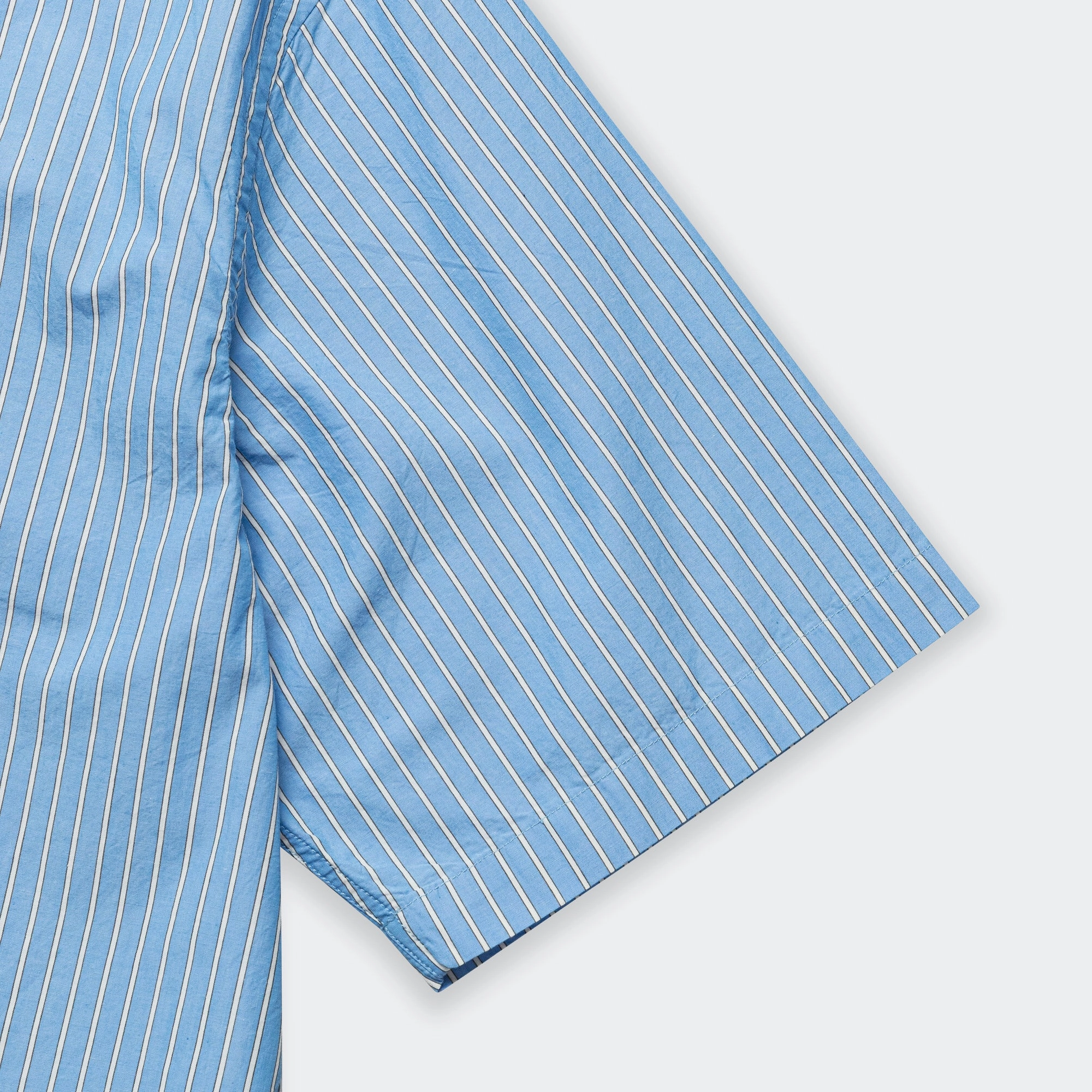 Mads Poplin Stripe SS - Navy