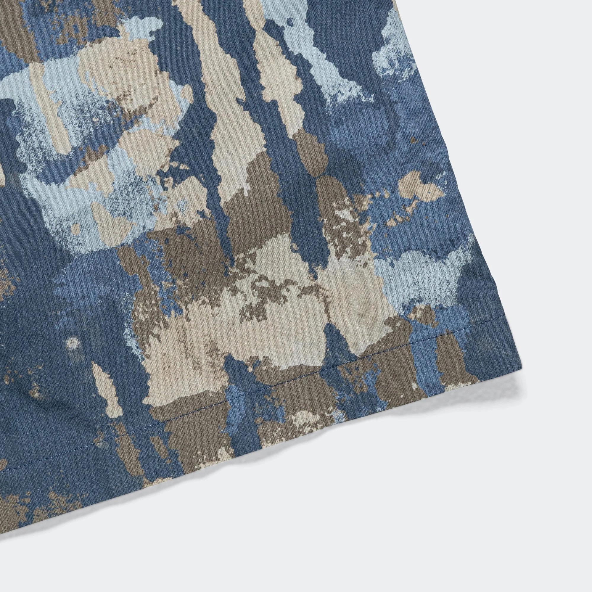 Mads Relaxed Print SS Shirt - Steel Blue