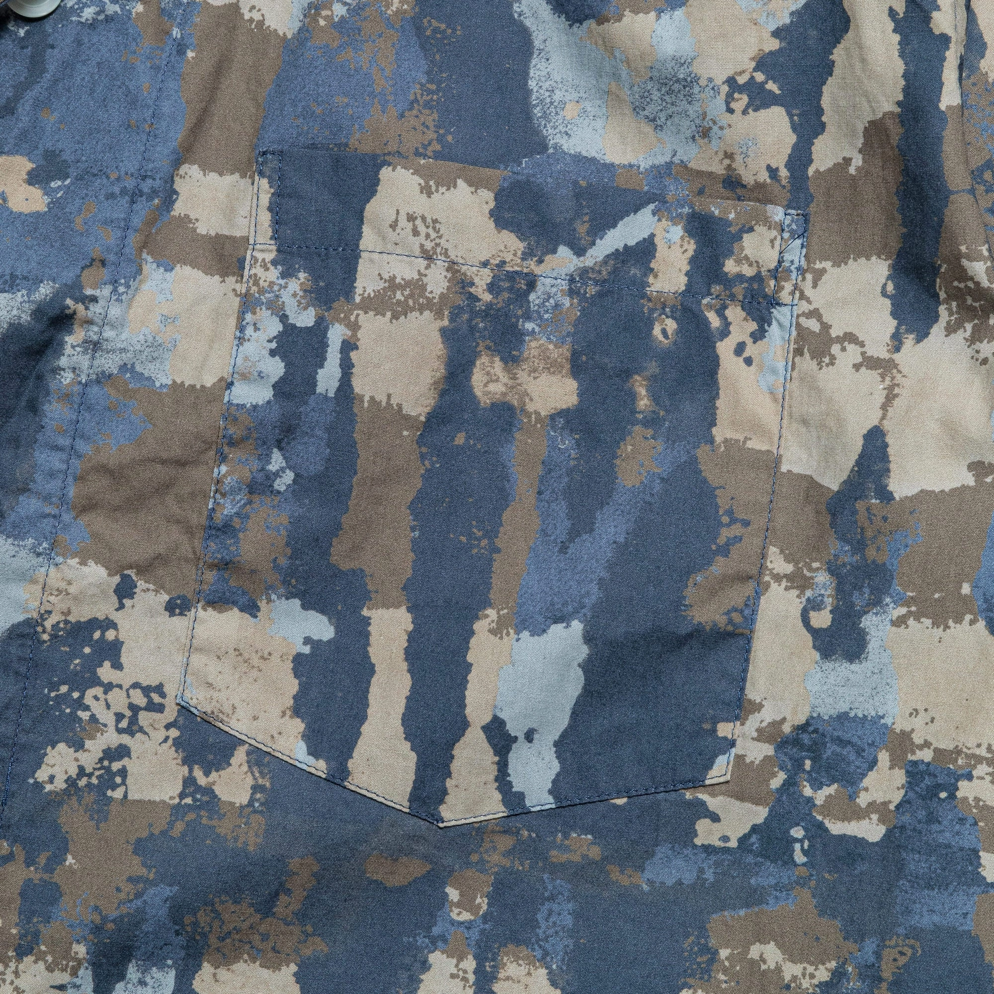 Mads Relaxed Print SS Shirt - Steel Blue