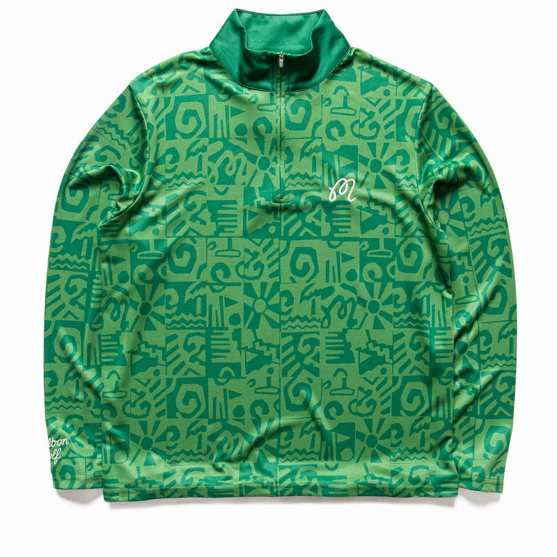 Malbon Golf Capo Performance Quarter Zip - Kelly Green
