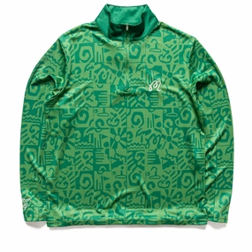 Malbon Golf Capo Performance Quarter Zip - Kelly Green