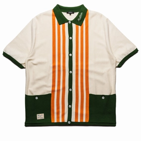 Malbon Golf Gabbiano Knit Button Up - Ivory