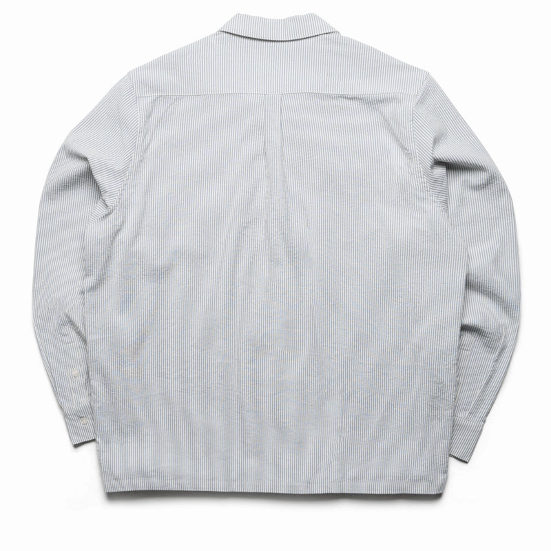 Malbon Golf Saint Tropez Seersucker L/S Shirt - Blue