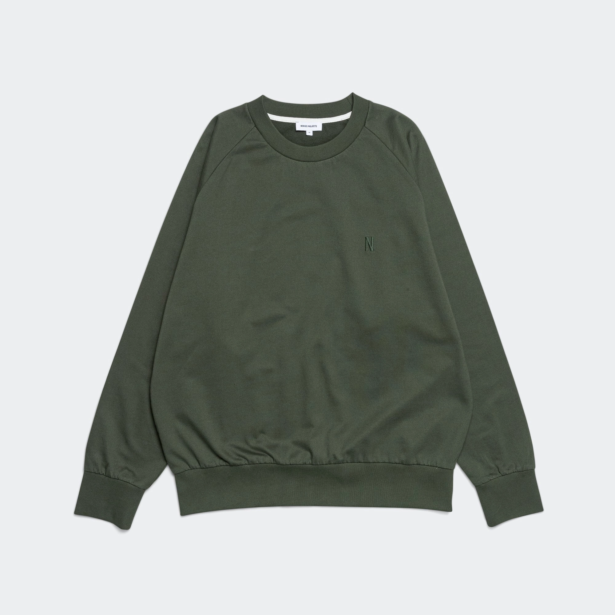 Marten Relaxed Organic Raglan Light Sweatshirt - Spruce Green