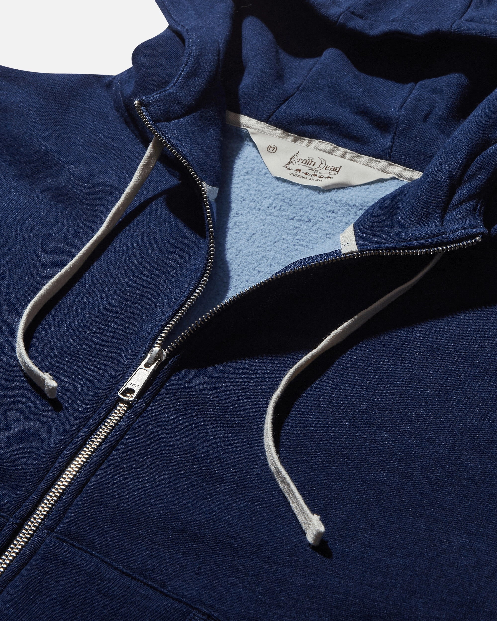 Men's Padded Elbow Zip-Up Hoodie Indigo