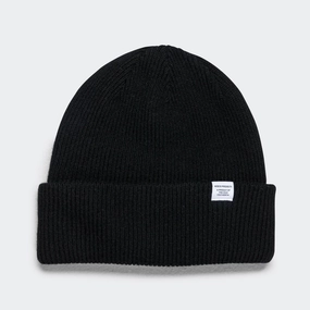 Merino Lambswool Beanie - Black/Black