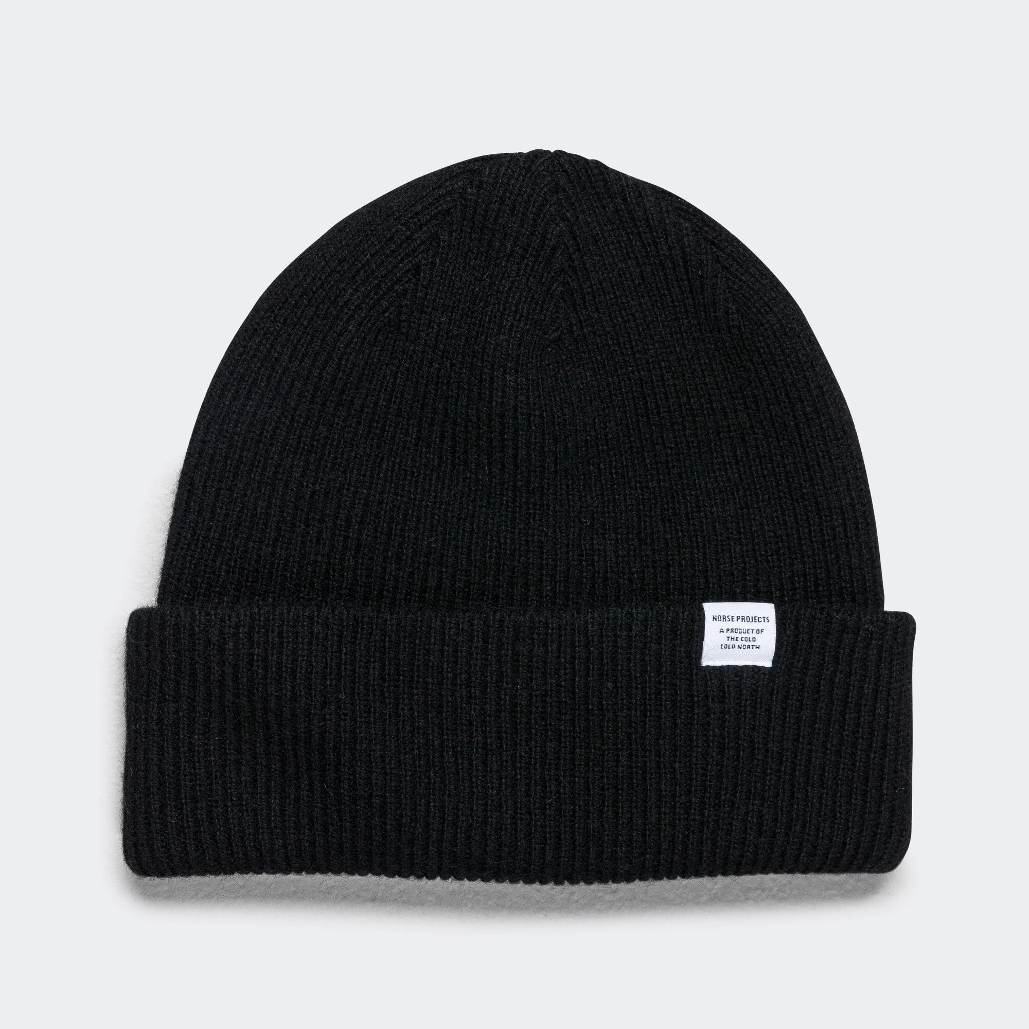 Merino Lambswool Beanie - Black/Black