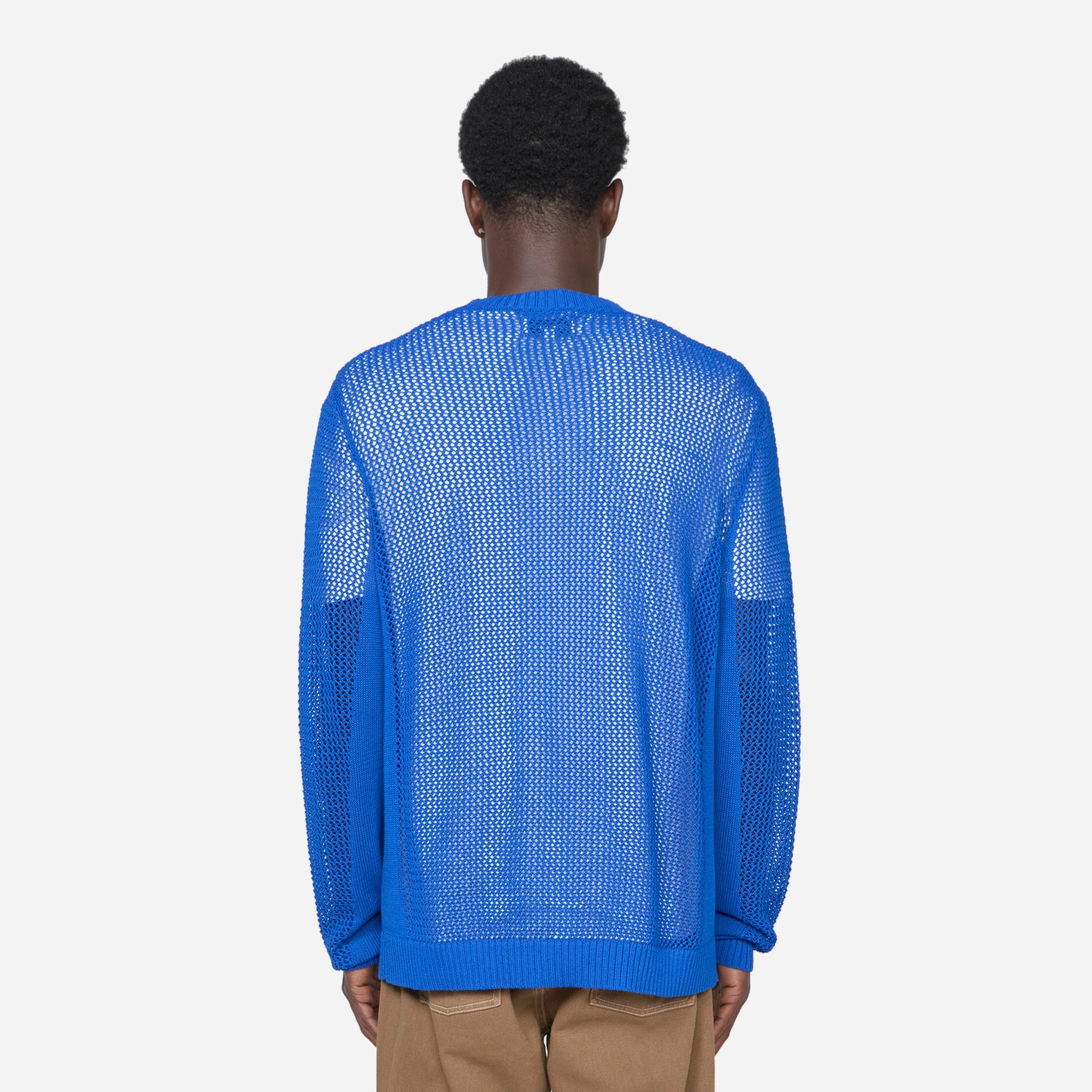 Mesh Knit Crew Cobalt Blue