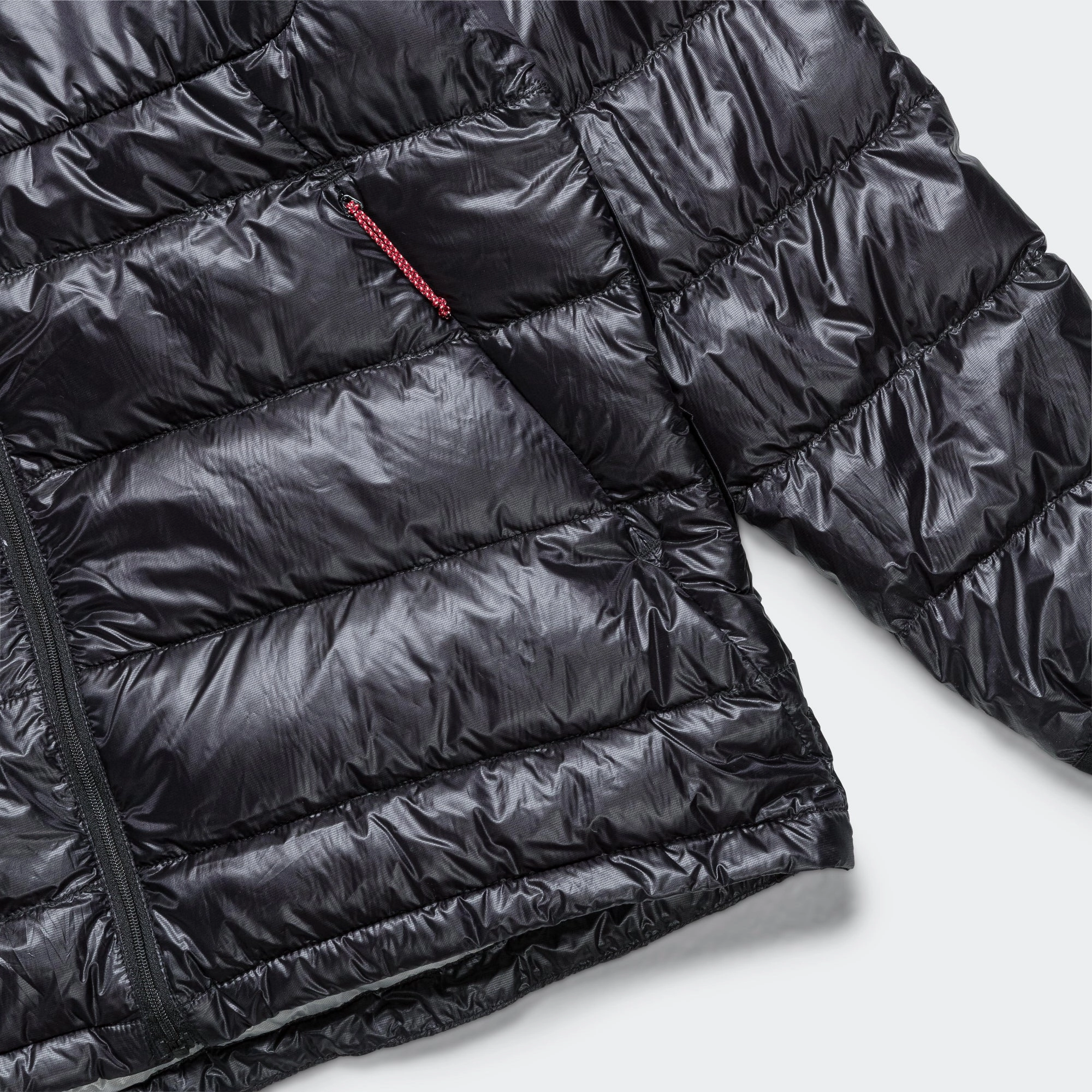 Minimarhythm Down Zip Hoodie - Black/Light Grey