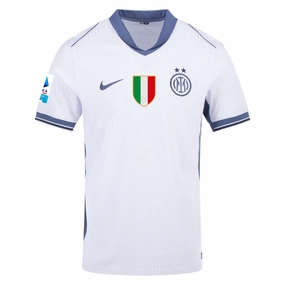 Nike Inter Milan Authentic Away Jersey w/ Serie A   Scudetto Patch 24/25 (White/Silver)