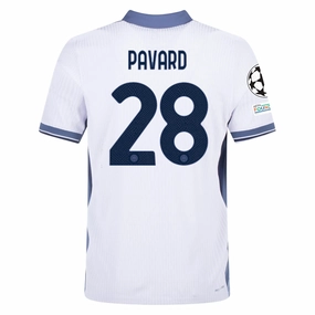 Nike Inter Milan Authentic Benjamin Pavard Away Jersey w/ Champions League   Scudetto Patch 24/25 (White/Silver)