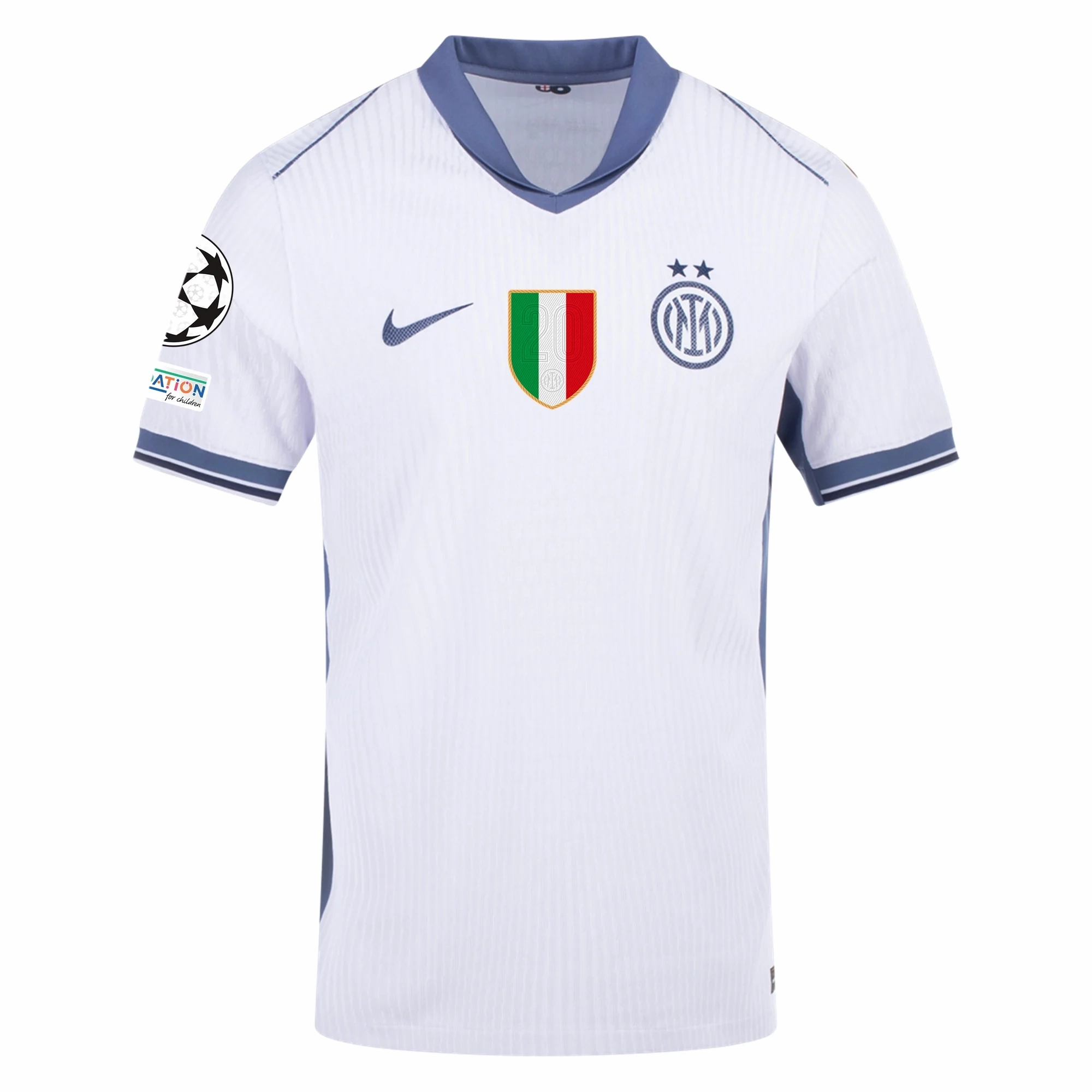 Nike Inter Milan Authentic Benjamin Pavard Away Jersey w/ Champions League   Scudetto Patch 24/25 (White/Silver)