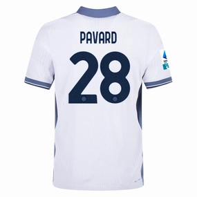 Nike Inter Milan Authentic Benjamin Pavard Away Jersey w/ Serie A   Scudetto Patch 24/25 (White/Silver)