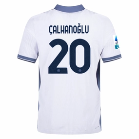 Nike Inter Milan Authentic Hakan Çalhanoğlu Away Jersey w/ Serie A   Scudetto Patch 24/25 (White/Silver)