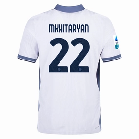 Nike Inter Milan Authentic Henrikh Mkhitaryan Away Jersey w/ Serie A   Scudetto Patch 24/25 (White/Silver)