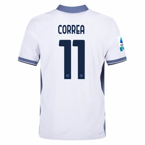 Nike Inter Milan Authentic Joaquin Correa Away Jersey w/ Serie A   Scudetto Patch 24/25 (White/Silver)