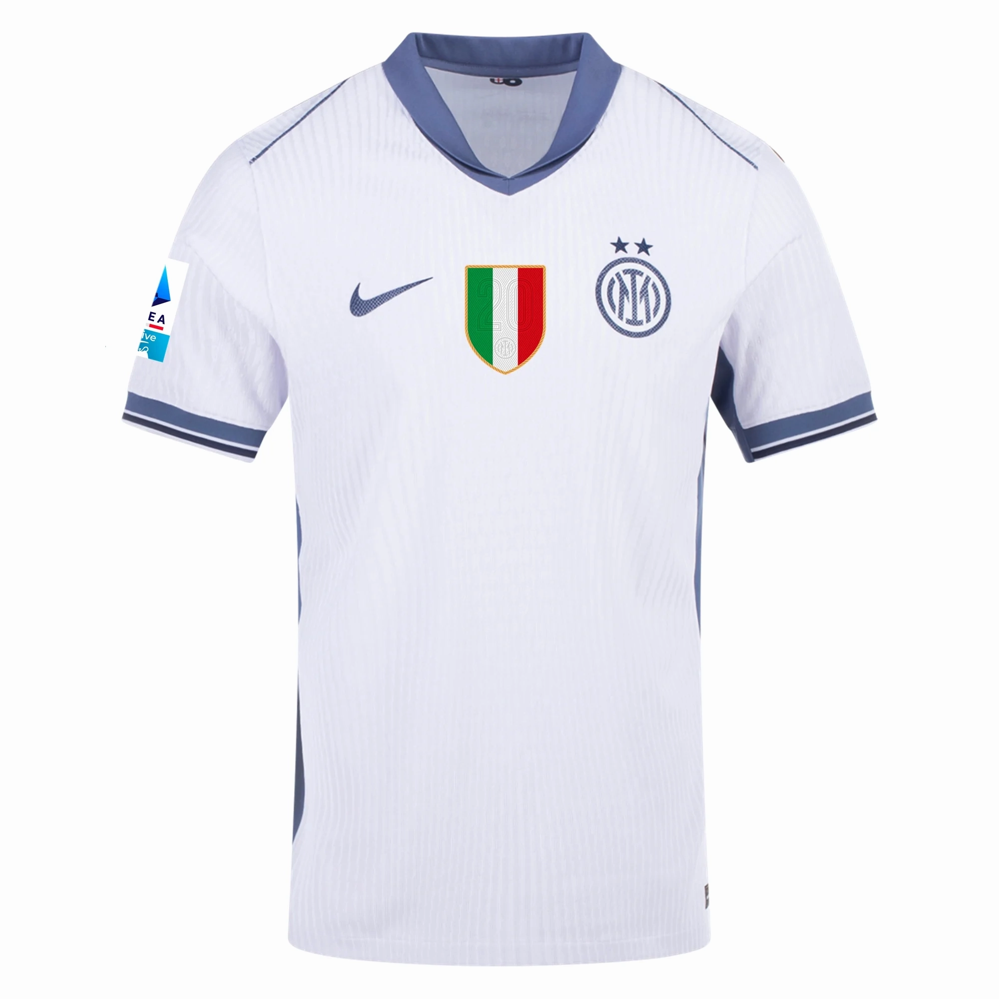 Nike Inter Milan Authentic Kristjan Asllani Away Jersey w/ Serie A   Scudetto Patch 24/25 (White/Silver)