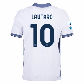Nike Inter Milan Authentic Lautaro Martínez Away Jersey w/ Serie A   Scudetto Patch 24/25 (White/Silver)