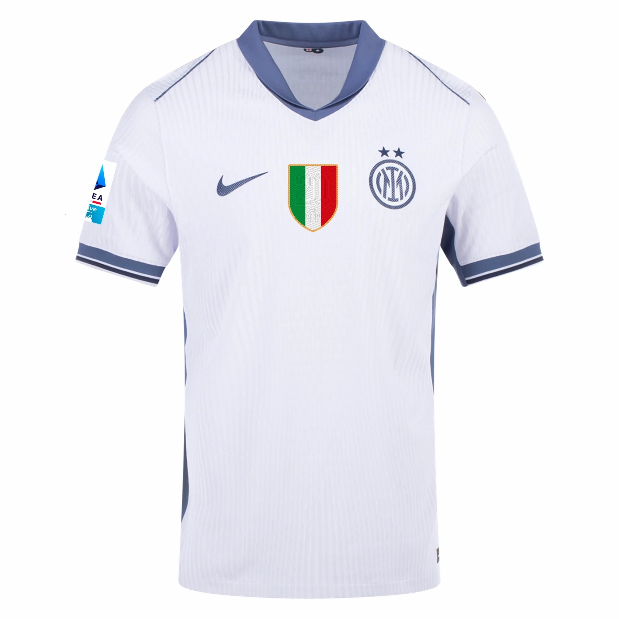 Nike Inter Milan Authentic Lautaro Martínez Away Jersey w/ Serie A   Scudetto Patch 24/25 (White/Silver)