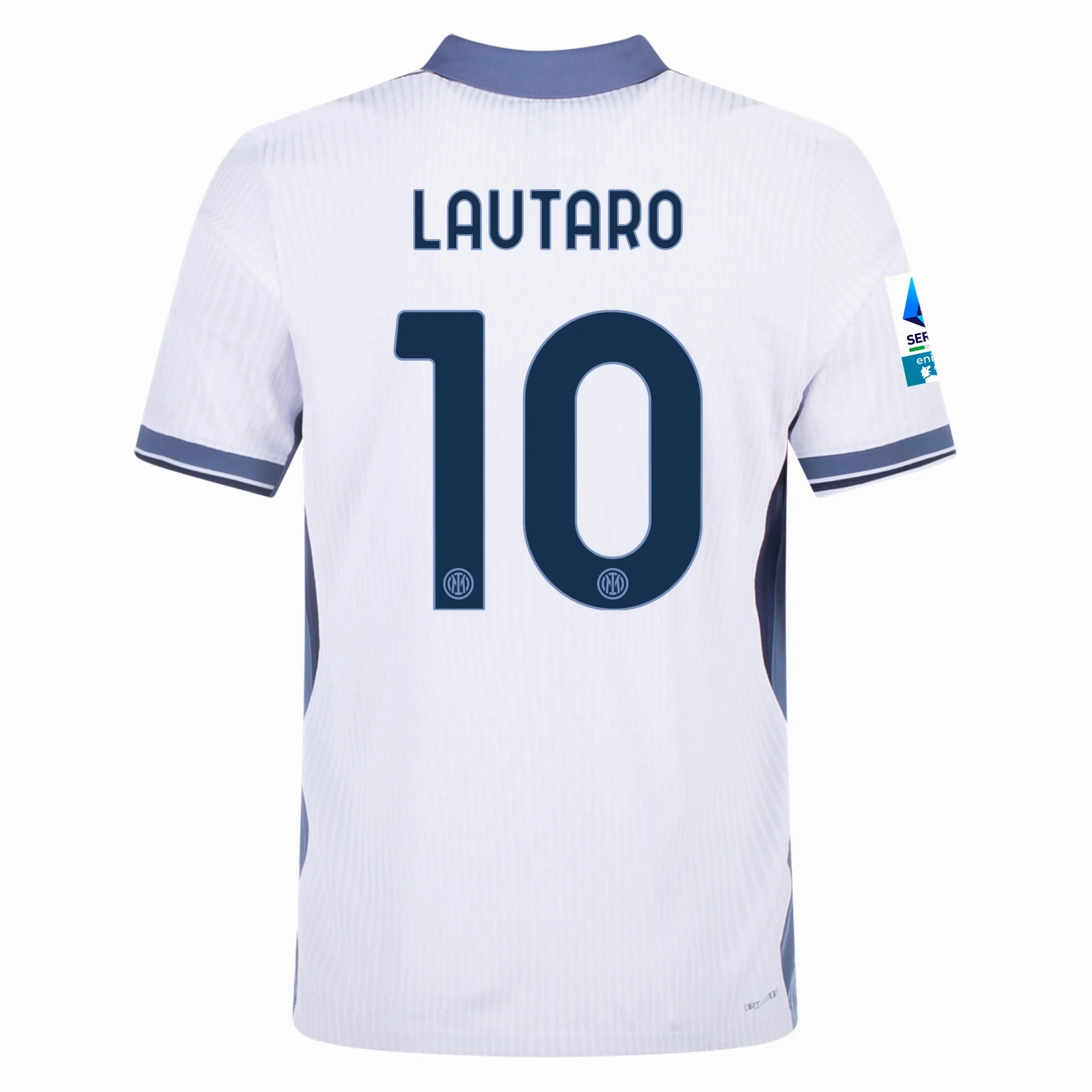 Nike Inter Milan Authentic Lautaro Martínez Away Jersey w/ Serie A   Scudetto Patch 24/25 (White/Silver)