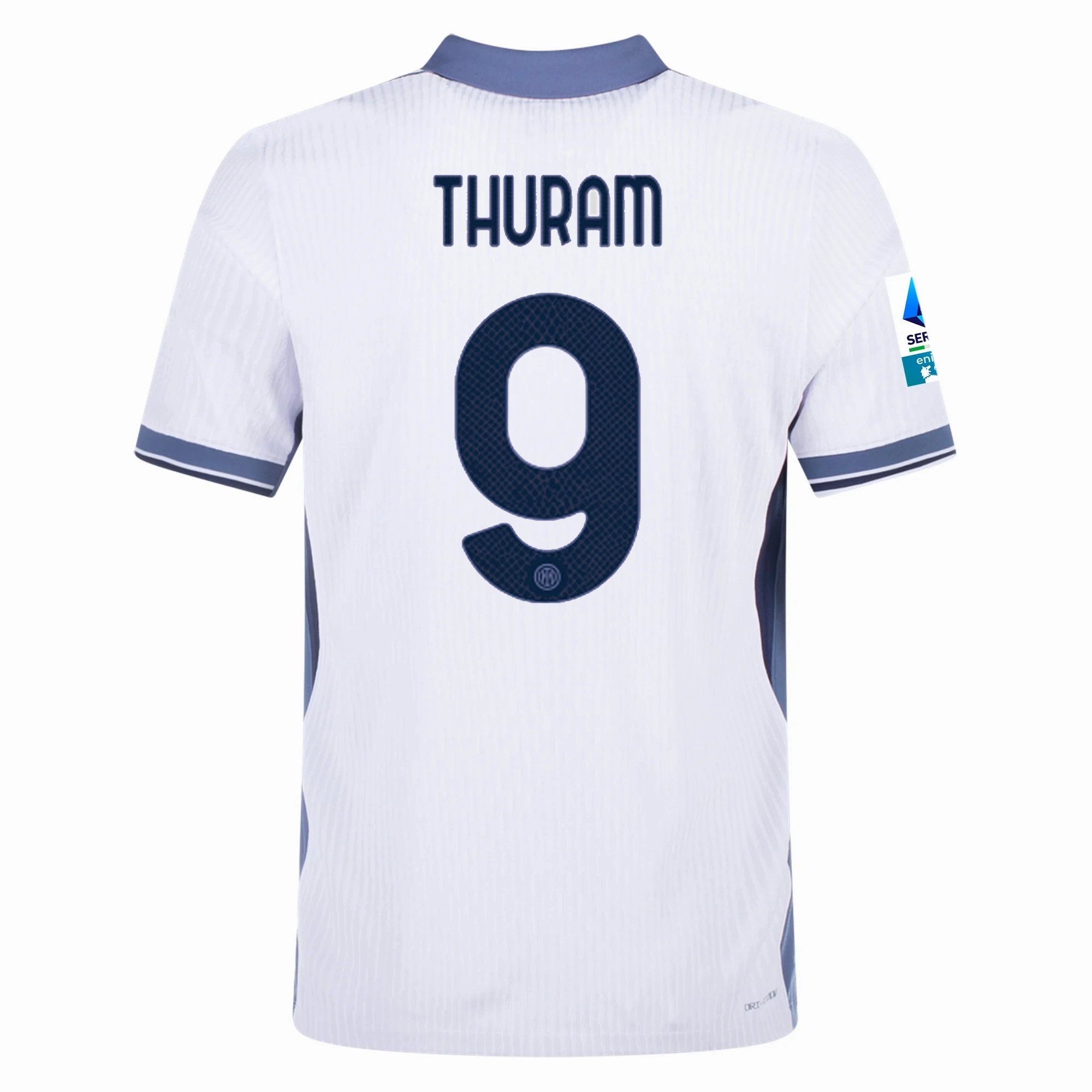 Nike Inter Milan Authentic Marcus Thuram Away Jersey w/ Serie A   Scudetto Patch 24/25 (White/Silver)
