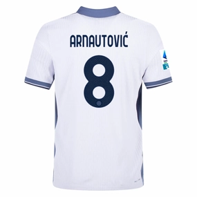 Nike Inter Milan Authentic Marko Arnautović Away Jersey w/ Serie A   Scudetto Patch 24/25 (White/Silver)