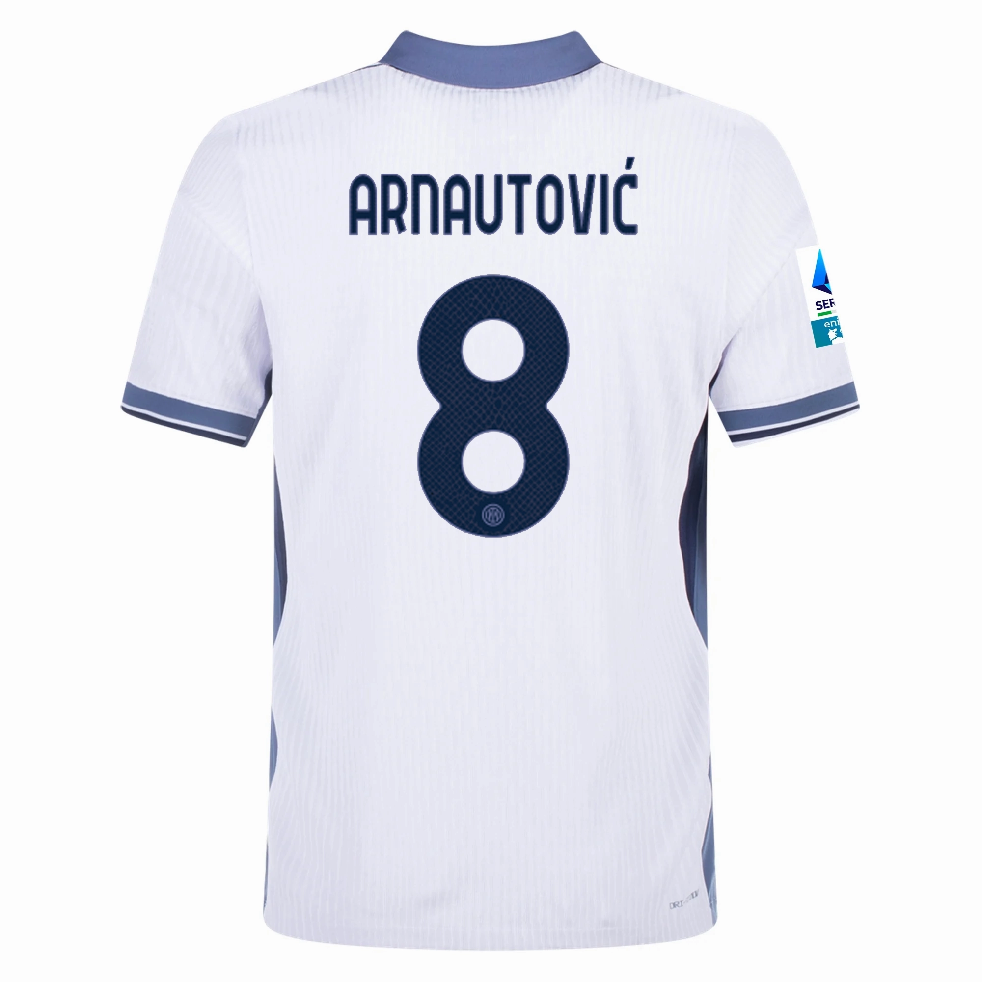Nike Inter Milan Authentic Marko Arnautović Away Jersey w/ Serie A   Scudetto Patch 24/25 (White/Silver)