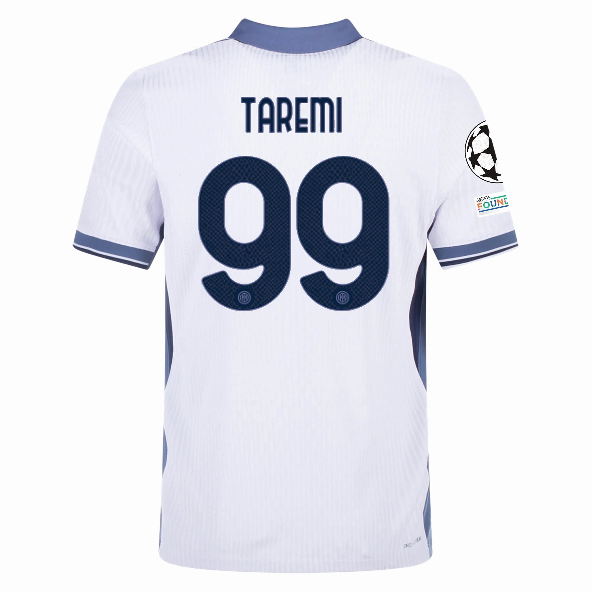 Nike Inter Milan Authentic Mehdi Taremi Away Jersey w/ Champions League   Scudetto Patch 24/25 (White/Silver)
