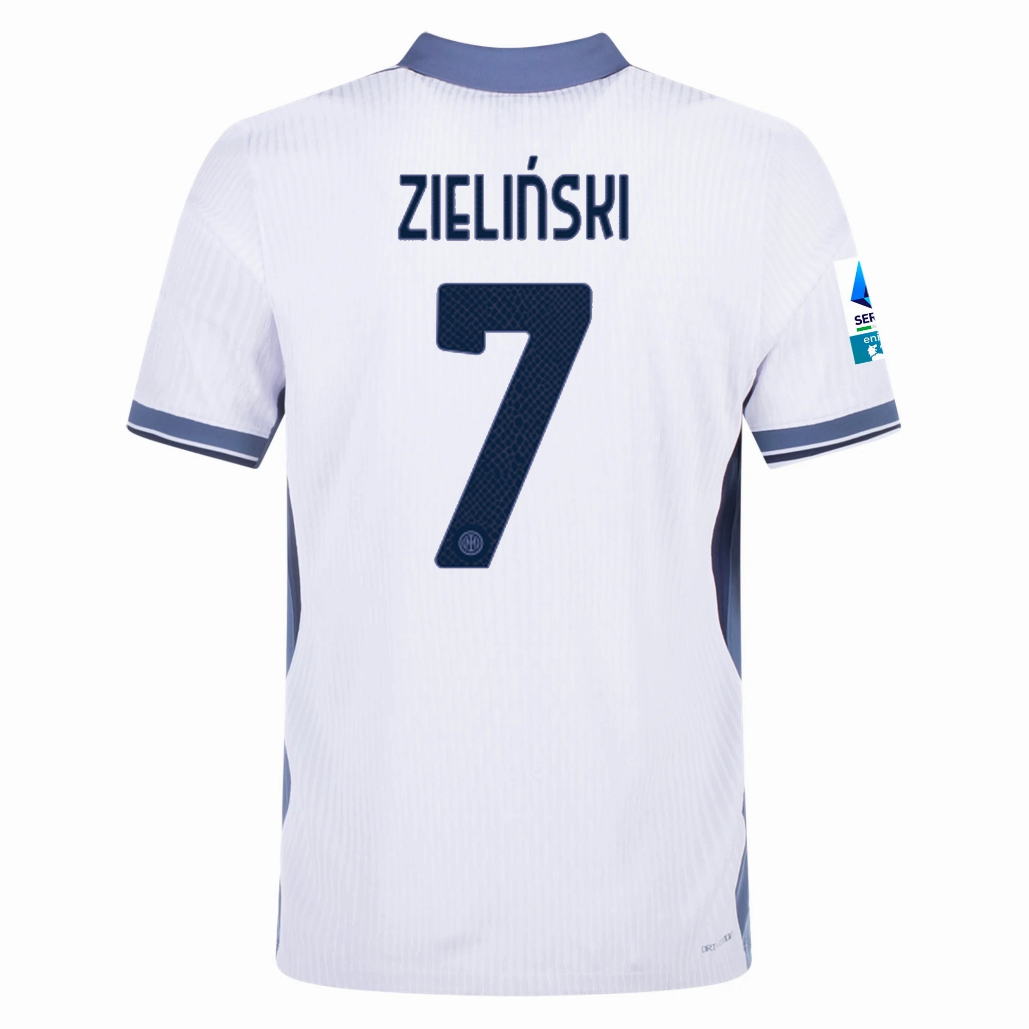 Nike Inter Milan Authentic Piotr Zieliński Away Jersey w/ Serie A   Scudetto Patch 24/25 (White/Silver)