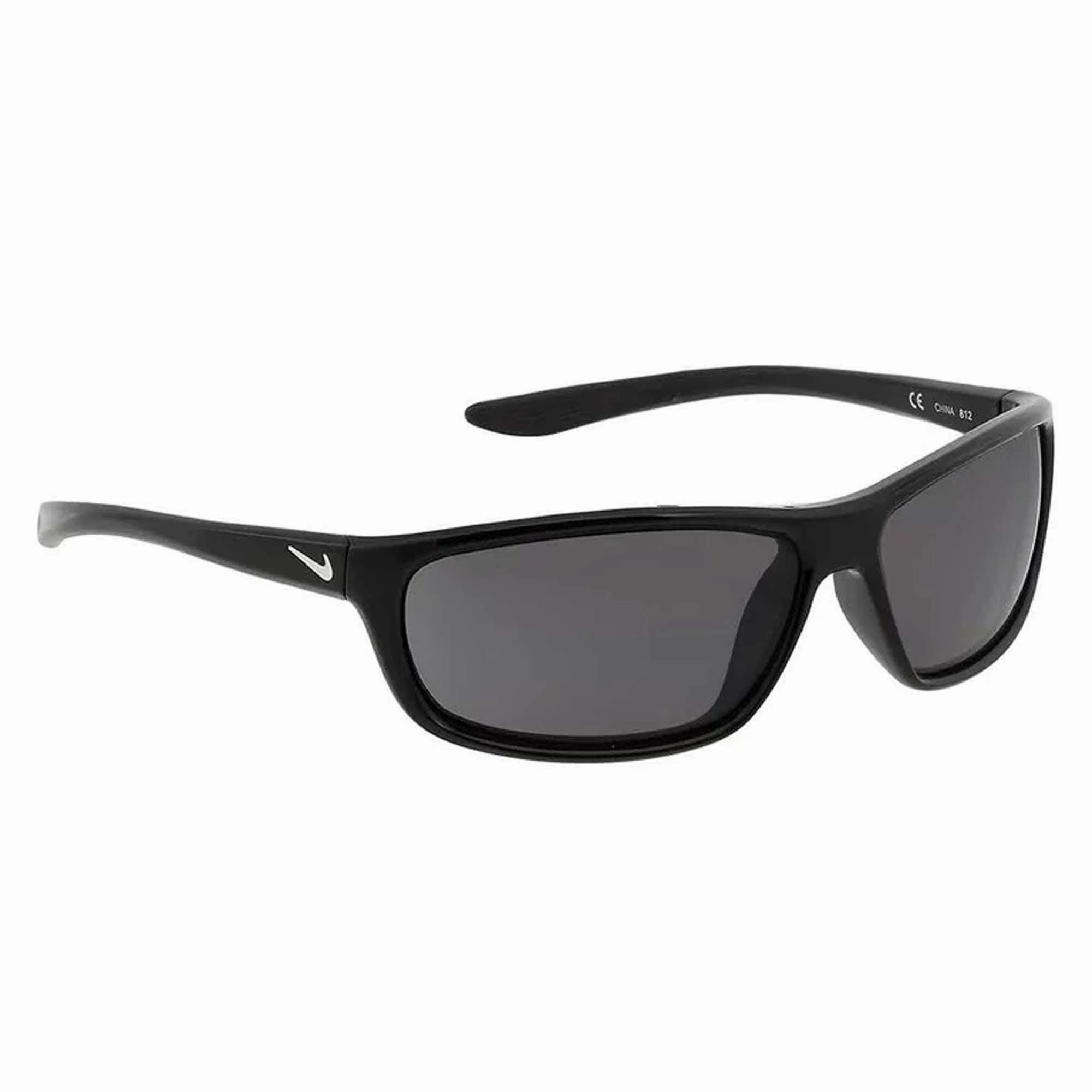 Nike Kid's Sunglasses - Dark Grey Lens Black Plastic Rectangular Frame | Dash 070