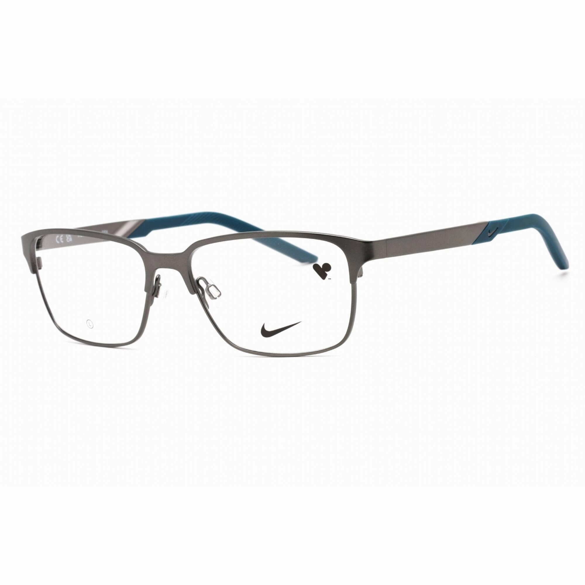 Nike Men's Eyeglasses - Full Rim Satin Gunmetal/Space Blue Metal Frame | NIKE 8213 074