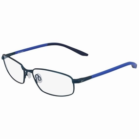 Nike Men's Eyeglasses - Full Rim Satin Navy and Racer Blue Metal Frame | NIKE 6074 401