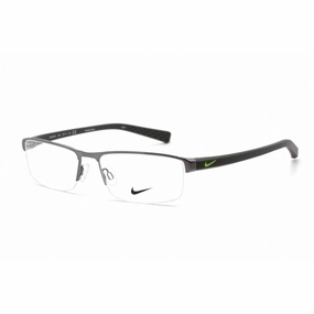 Nike Men's Eyeglasses - Half Rim Black Rectangular Shape Metal Frame | NIKE 8097 (068)