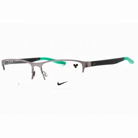Nike Men's Eyeglasses - Satin Gunmetal/Matte Gridiron Half Rim Frame | NIKE 8153 073
