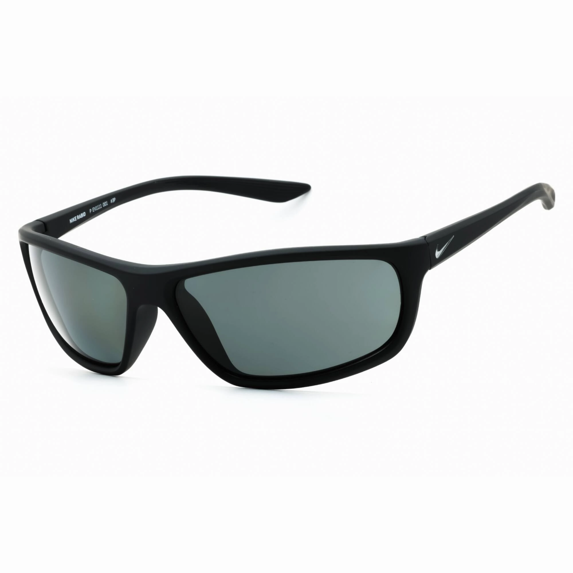 Nike Men's Sunglasses - Matte Black/Silver Rectangular Frame | NIKE RABID P EV1111 001
