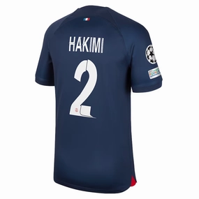 Nike Paris Saint-Germain Achraf Hakimi Home Jersey w/ Champions League Patches 23/24 (Midnight Navy)