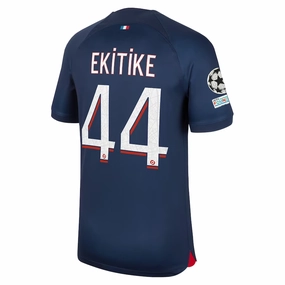 Nike Paris Saint-Germain Hugo Ekitike Home Jersey w/ Champions League Patches 23/24 (Midnight Navy)