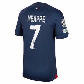 Nike Paris Saint-Germain Kylian Mbappé Home Jersey w/ Champions League Patches 23/24 (Midnight Navy)