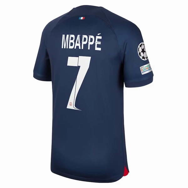 Nike Paris Saint-Germain Kylian Mbappé Home Jersey w/ Champions League Patches 23/24 (Midnight Navy)