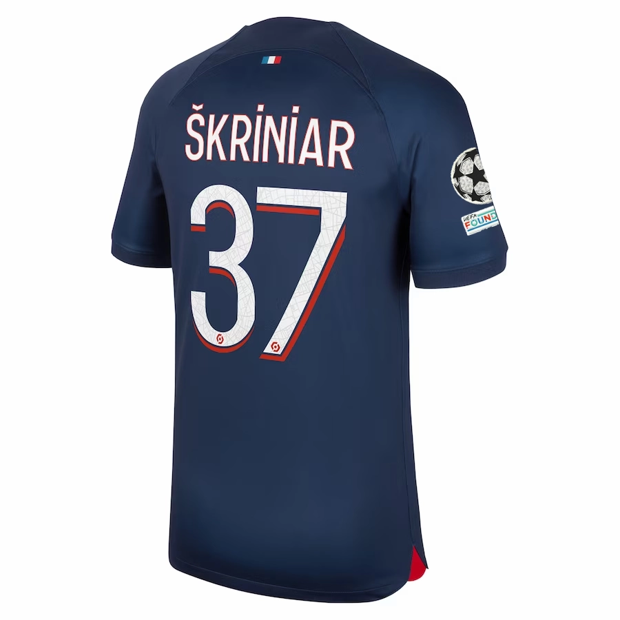 Nike Paris Saint-Germain Milan Škriniar Home Jersey w/ Champions League Patches 23/24 (Midnight Navy)